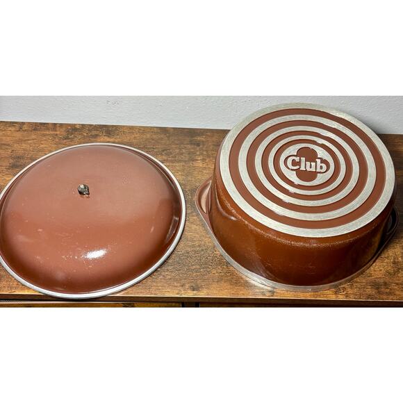 Vintage 1970s Club Cast Aluminum Brown Dutch Oven 4 Qt - Picture 13 of 14